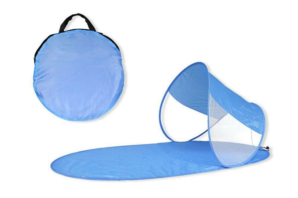 Stuoia da Spiaggia 139x66x58 cm Struttura Pop Up con Parasole Tessuto Impermeabile Azzurro acquista