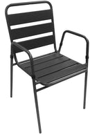 Set 6 Sedie da Giardino in Acciaio Krystin Antracite