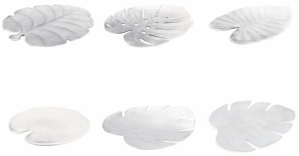 Set 6 Tovagliette Foglia in Eva Villa d'Este Home Tivoli Argento sconto