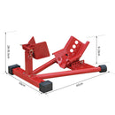 Cavalletto Alzamoto Moto per Ruota Anteriore Universale in Acciaio Rosso 62x50x28-35.5 cm 