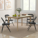 Set 2 Sedie Pieghevoli Imbottite 45x46x78 cm in Finta Pelle PU e Metallo Nero      