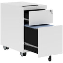 Schedario per Ufficio 2 Cassetti con Chiave Fessura a Busta 30x50x53,5 cm in Acciaio Bianco 