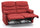 Divano Divanetto 2 Posti con Reclinatore Manuale in Tessuto Karol Rosso