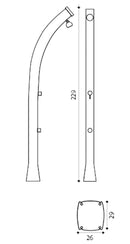 Doccia Solare da Giardino 44L Miscelatore e Lavapiedi Rosa