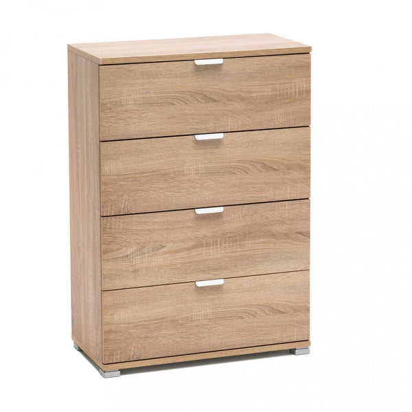prezzo Cassettiera 4 Cassetti Naturale 60x38x85 h cm in Truciolare bilaminato Marrone chiaro