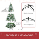 Albero di Natale Artificiale Innevato 180 cm 800 Rami con Pigne Apertura Automatica Verde