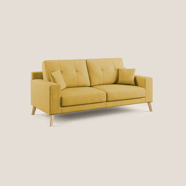 Divano 3 Posti 186x95x91 cm in Tessuto Giallo sconto