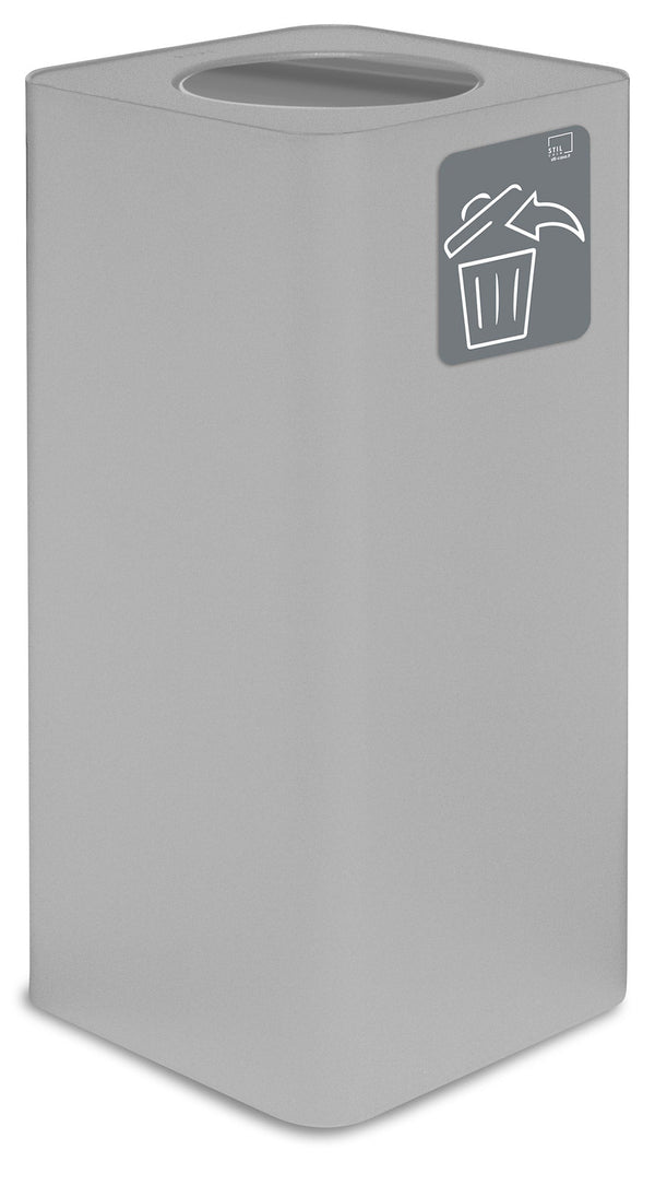 Pattumiera Per Raccolta Rifiuti 38x38xh80 cm In Acciaio Verniciato con Coperchio Basculante Bianco sconto