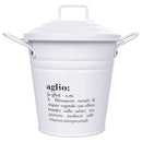 Secchiello Aglio 1 Litro in Metallo VdE Tivoli 1996 Bianco