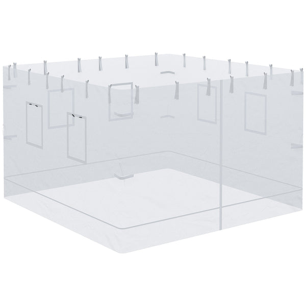 online Pareti per Gazebo 3 Pezzi 300x195 cm in Rete di Nylon Bianco