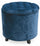 Pouf Poggiapiedi Contenitore Ø55x55 cm in Velluto Soriani Blu