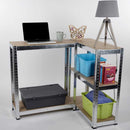 Scaffale in Metallo 5 Ripiani con Piano in Legno 170x75 cm Kinzo