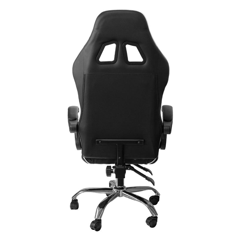 Sedia da Gaming Ergonomica 64x53x122-133 cm con Supporto Lombare e Poggiatesta in Similpelle Bianco