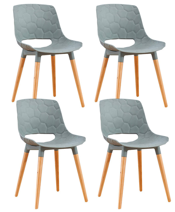 online Set 4 Sedie in Polipropilene 46x81x47 cm Gambe in Faggio Nest Grigio