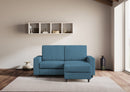 Divano 2 Posti con Pouf 168x145x85 cm Sakar in Tessuto Avio