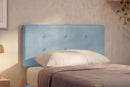 Letto 1 Piazza e Mezza con Rete Rivestita Microfibra Azzurro Tessis Testata Button Varie Misure
