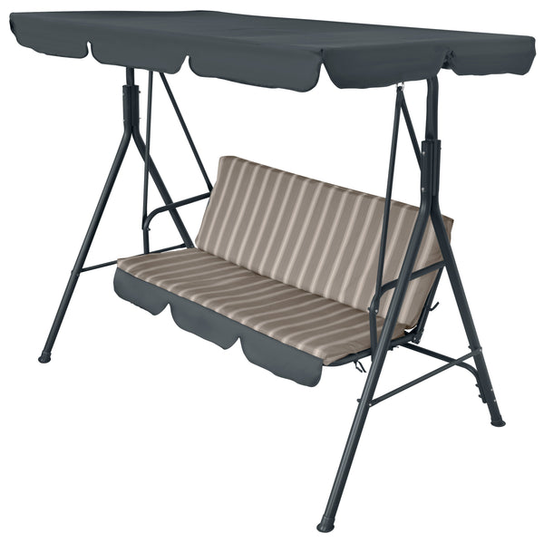 online Dondolo 2 Posti da Giardino 170x110x152 cm in Acciaio e Poliestere Marrone