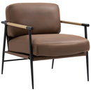 Poltroncina Imbottita 72x76x80 cm in Similpelle Marrone