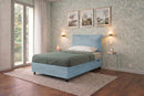 Letto 1 Piazza e Mezza Contenitore Imbottito Microfibra Azzurro Boxmax Testata Soft Varie Misure