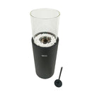 Camino a Bioetanolo da Pavimento Ø26,5x80 cm TALOS per Interni ed Esterni in Vetro e Acciaio Nero Opaco