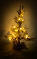 Albero di Natale Luminoso con LED e Pigne in PVC H170cm Juta Verde Innevato