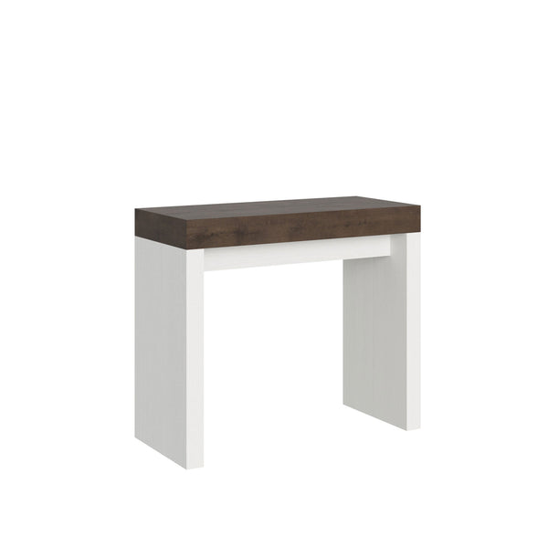 Consolle Allungabile 90-196x40x77 cm in Nobilitato Marrone e Bianco acquista