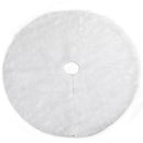 Gonna Copribase per Albero di Natale Ø90 cm in Peluche Effetto Neve Bianco      