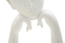 Decorazione Testa Buddha 21,5x13x36 cm in Resina Oro Bianco      