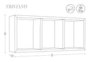 Mensola Rettangolare 3 Scomparti da Parete 70x30x15.5 cm in Fibra di Legno Tristano Nero