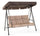 Dondolo 3 Posti da Giardino 184x120x160 cm in Ferro e Poliestere Madagascar Beige