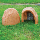 Nicchia Rocciosa Artificiale da Giardino 35x33 cm con 4 Prese Elettriche in Vetroresina