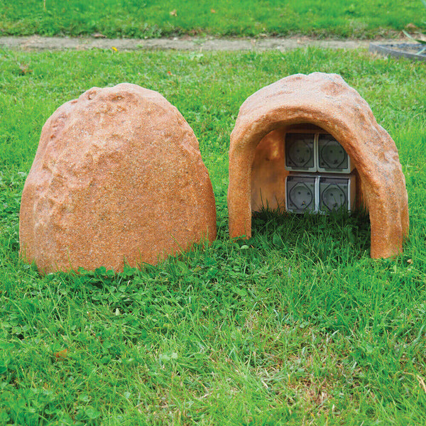 Nicchia Rocciosa Artificiale da Giardino 35x33 cm con 4 Prese Elettriche in Vetroresina acquista