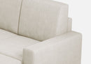 Divano 2 Posti con Pouf 148x155x85 cm Sakar in Tessuto Latte
