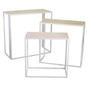 Set 3 Portapiante Rettangolari per Giardino e Balcone in Metallo Lucilla Bianco