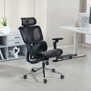 Sedia da Ufficio Ergonomica con Braccioli Poggiatesta Schienale Regolabili Funzione Dondolo in Rete Nero      
