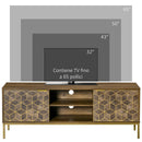 Mobile TV 2 Ante 2 Ripiani 145x39x55 cm in Truciolato e Acciaio Marrone