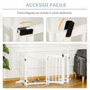 Cancelletto di Sicurezza Pieghevole per Animali Domestici 237,5x36x80 cm in Legno Bianco