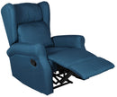 Poltrona Relax Manuale Reclinabile in Tessuto Vandi Blu