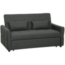 Divano 2 Posti 160x85x85 cm Convertibile in Divano Letto Clic Clac con 2 Cuscini in Tessuto Grigio Scuro      