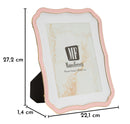 Cornice Margot Rosa 22,1x1,4x27,2 cm in Zinco e Vetro Rosa e Oro      