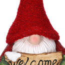 Pupazzo Gnomo in Resina con cartello rosso cm 21,5x19xh50