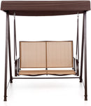 Dondolo da Giardino 2 Posti in Ferro con Tettuccio Sand Dune Ecrù