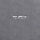 Pouf Contenitore Vellutato da 120 kg max 56x56x42 cm con Vassoio a Ribalta in MDF e Rovere Grigio