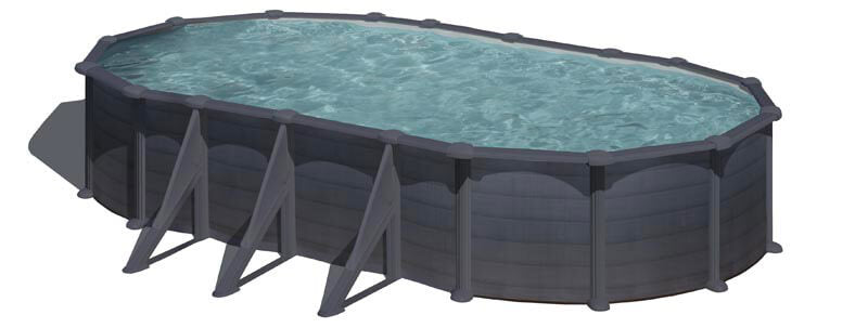 Piscina Ovale Fuori Terra 730x375xh132 cm in Acciaio e PVC Gre Granada
