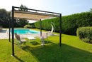 Pergola da Giardino 3x3m in Acciaio Maine Nero e Beige