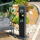 Posacenere a Colonna con Cestino 33x120x31 cm in Metallo Grigio Gotico 10L per Interno Esterno