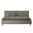 Letto Matrimoniale Imbottito in Similpelle Antea Large Cappuccino Varie Misure