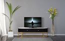 Mobile Tv Montpellier Nero 150x42x45 cm in Ferro Legno 