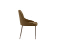 Set 4 Sedie Ginevra 54x63x89 cm in Tessuto Easy-Clean Gambe in Metallo Bronzo Marrone      