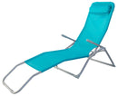 Lettino Prendisole Pieghevole da Giardino 151x60x93 cm in Acciaio e Textilene Turchese